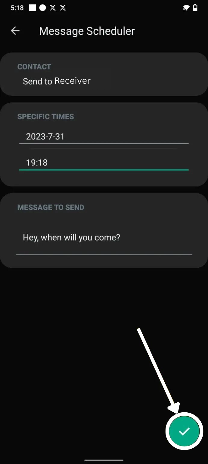 AN Whatsapp Message Scheduling